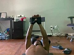 Fat MILF gets fucked hard in naked workout