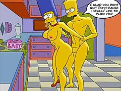 Marge, the mature housewife, enjoys anal sex at the gym and home while her husband is at work in this parody Hentai video