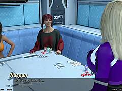 अंतरिक्ष फंसे हुए: परिपक्व महिला पोकर स्ट्रिप करती है और कमशॉट लेती है।