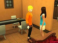 Mature housewife Hinata enjoys a wild night with her stepson Naruto