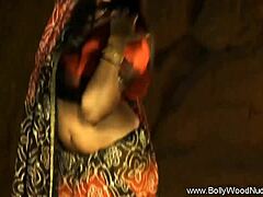 Beautiful brunette from Bollywood gives a sensual dance show
